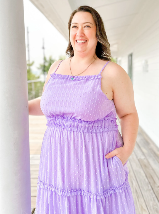 Swiss Dot Neck Midi Dress - with pockets! (Multiple Colors Available)