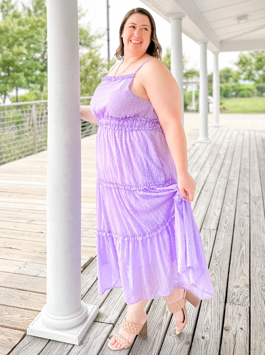 Swiss Dot Neck Midi Dress - with pockets! (Multiple Colors Available)