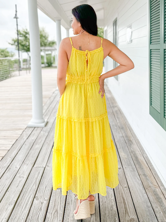 Swiss Dot Neck Midi Dress - with pockets! (Multiple Colors Available)