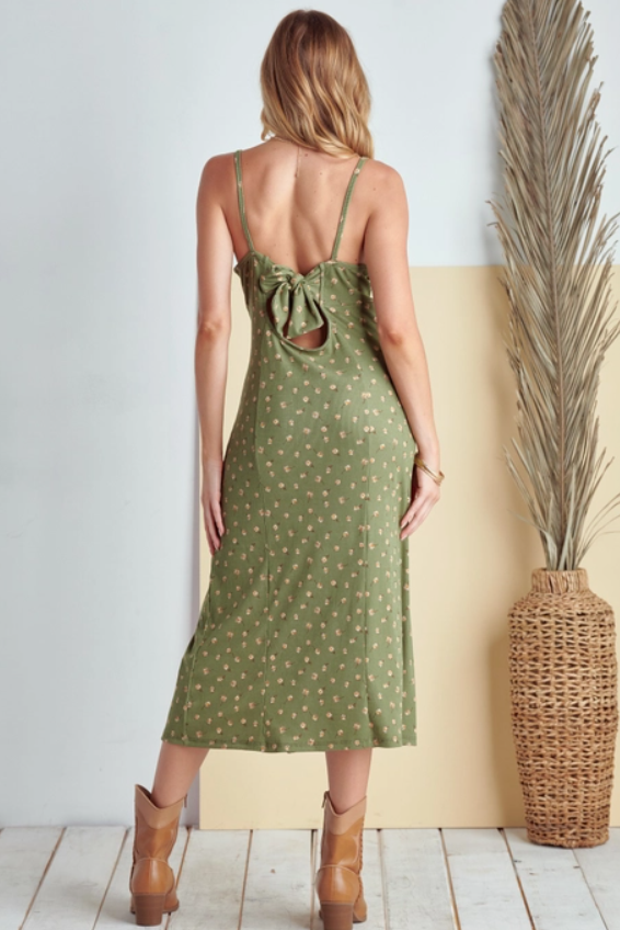 Floral Midi Dress in Sage