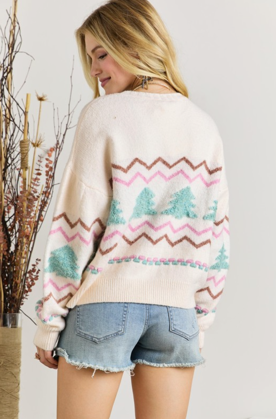 Ivory Christmas Tree Sweater