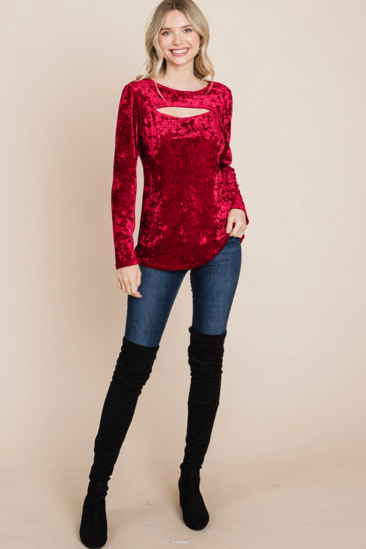 Red Cutout Blouse