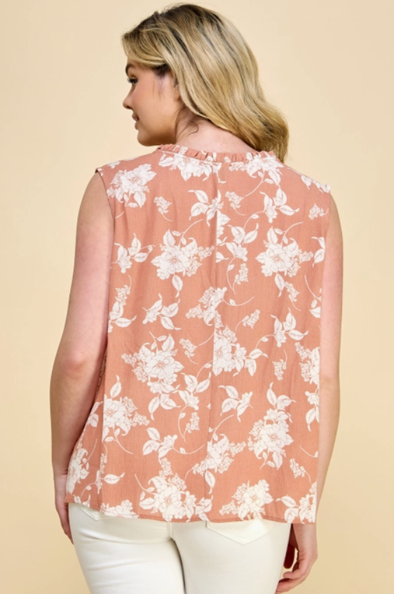 Peach Floral Blouse
