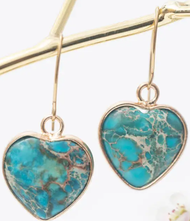Always With You Jasper Heart Earrings