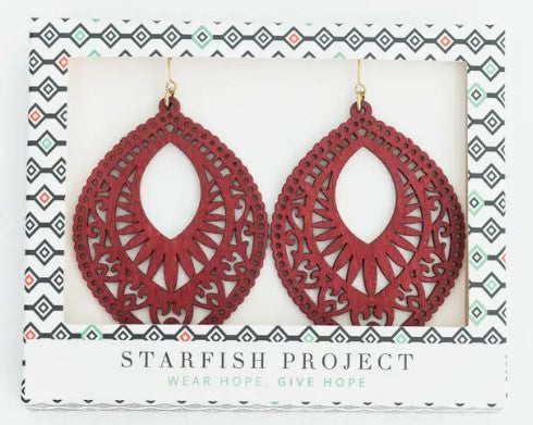 Crimson Wood Earrings
