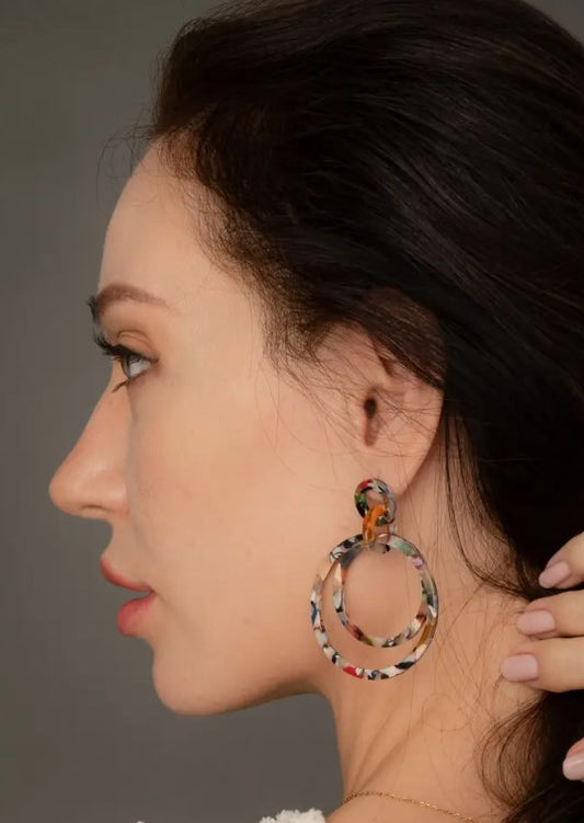Margot Multicolored Resin Dangle Earrings