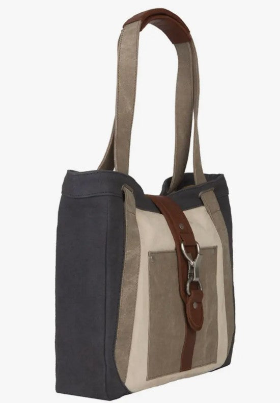 Nora Up-Cycled Canvas Shoulder Bag