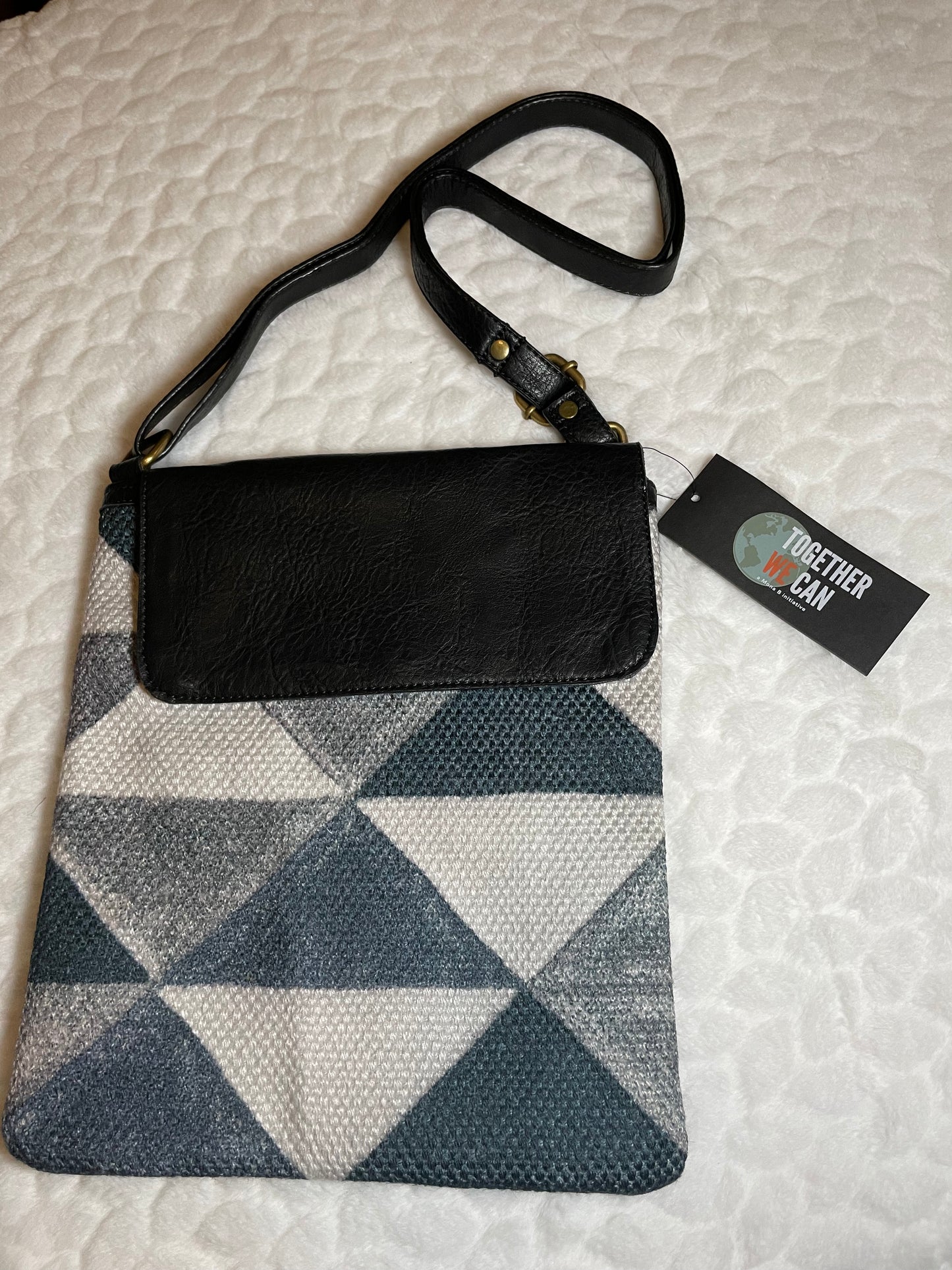 Volga Up-Cycled Canvas and Durrie Crossbody