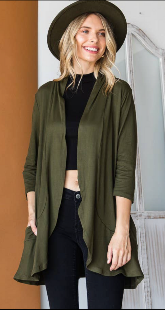 Ruffle Cardigan (Multiple colors available)