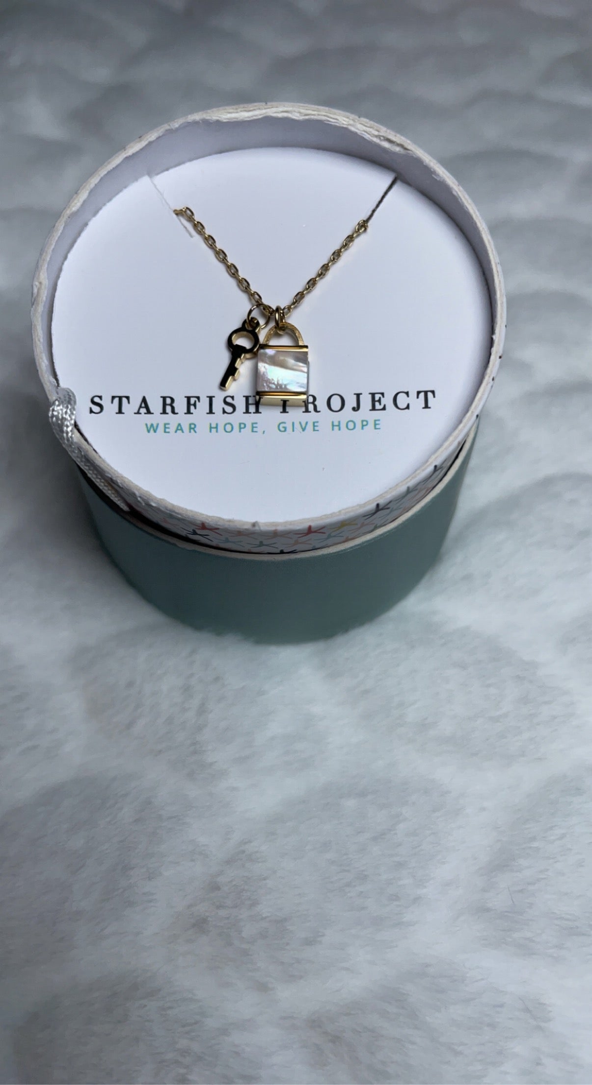 Lock and Key Mother of Pearl Necklace