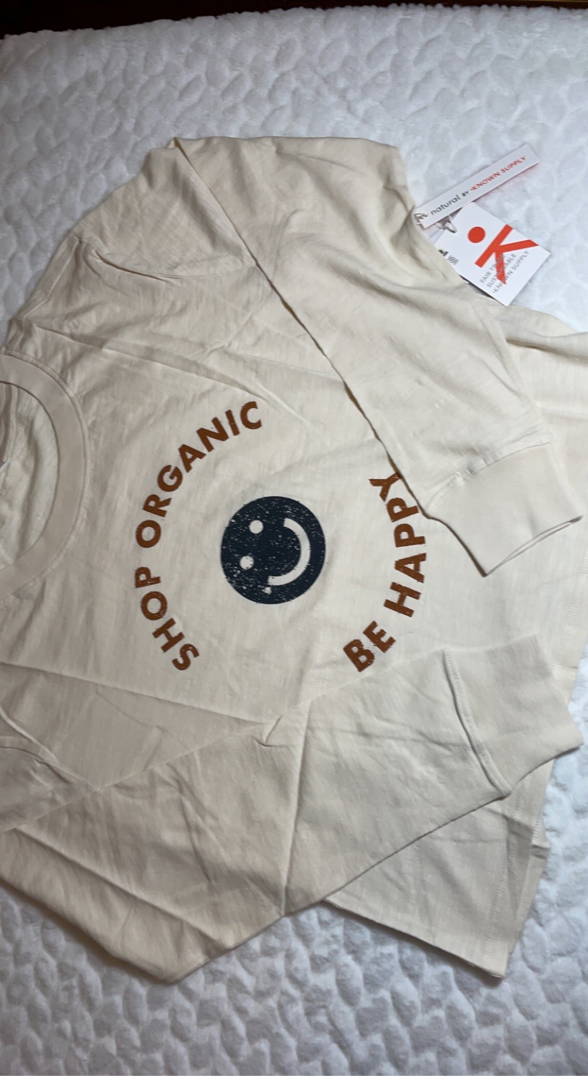 Shop Organic Be Happy Long Sleeve Tee