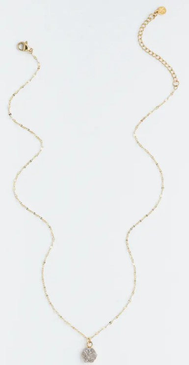 Let the Light In Gold Necklace in Rose Druzy