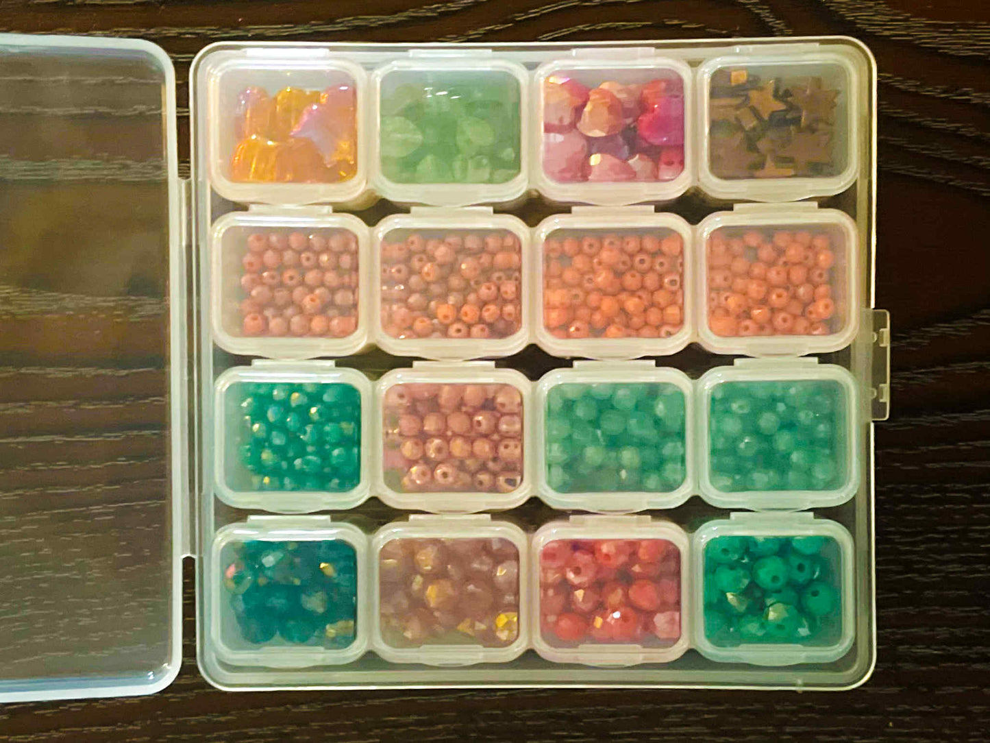 Bead Mix in Green and Orange