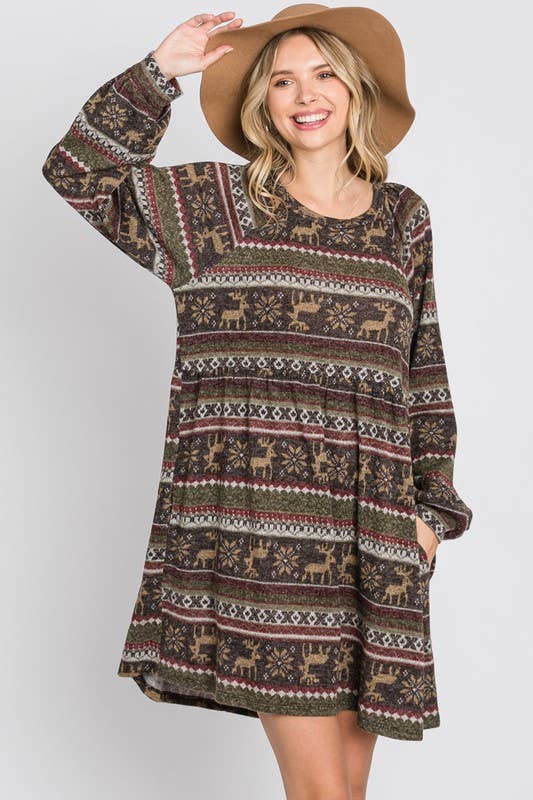 Sleigh All Day Babydoll Dress (It's got pockets!)