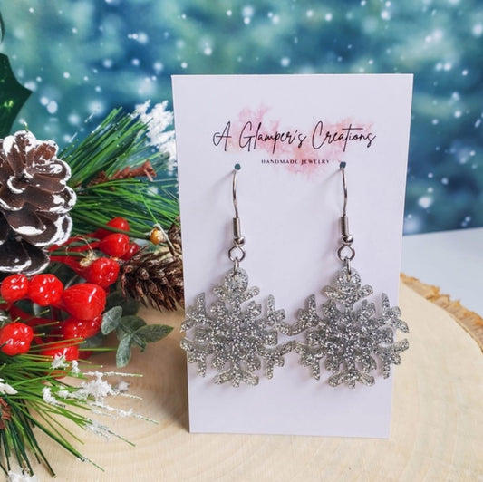 Acrylic Snowflake Earrings