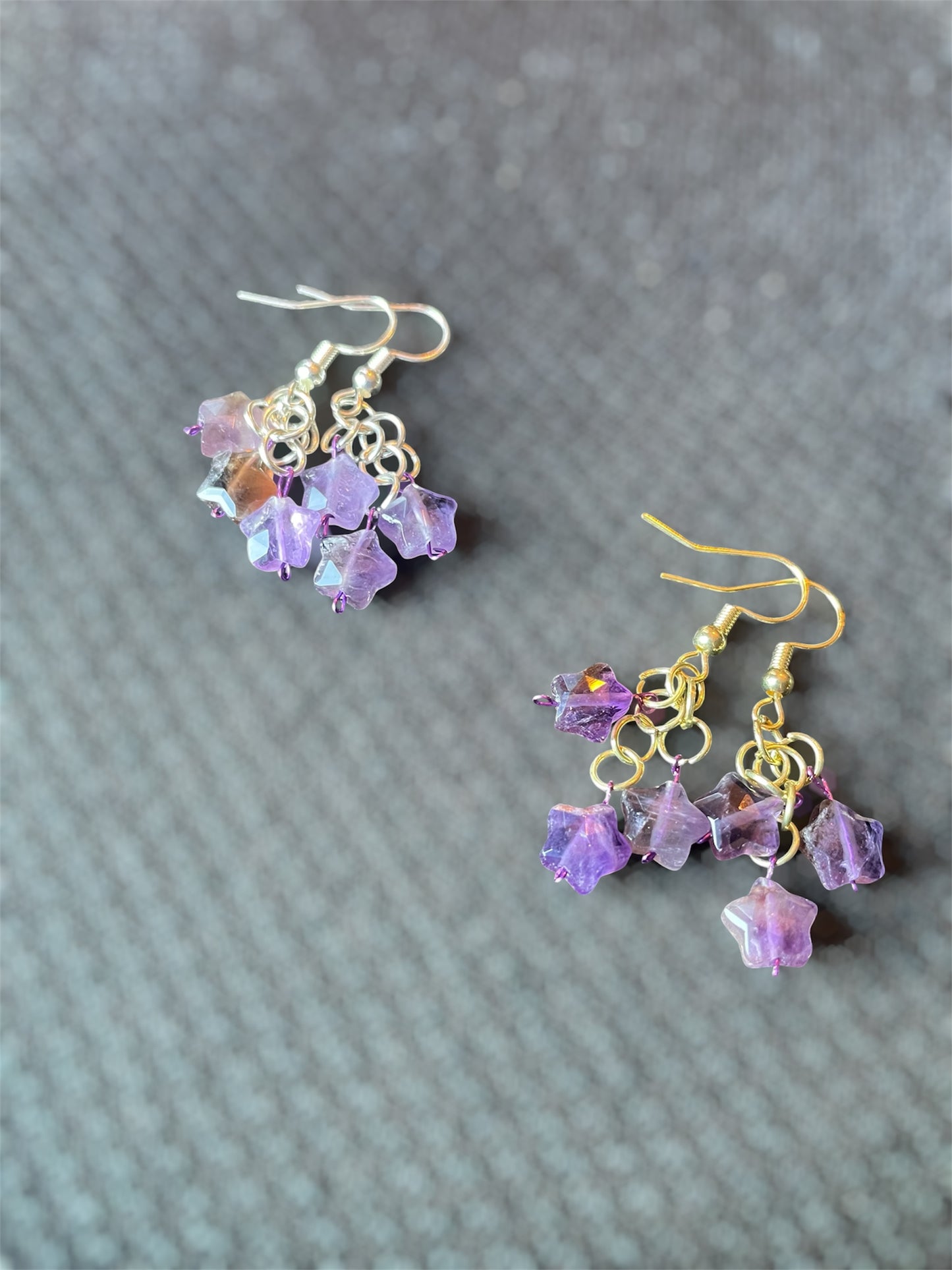 Gemstone Star Earrings (Multiple Colors Available)