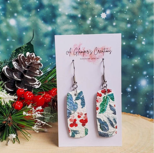 Leather Christmas Earrings