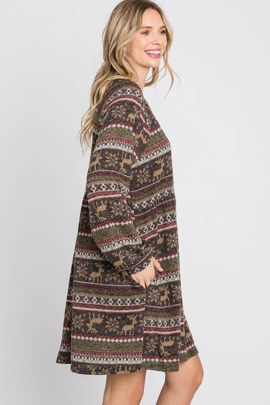 Sleigh All Day Babydoll Dress (It's got pockets!)