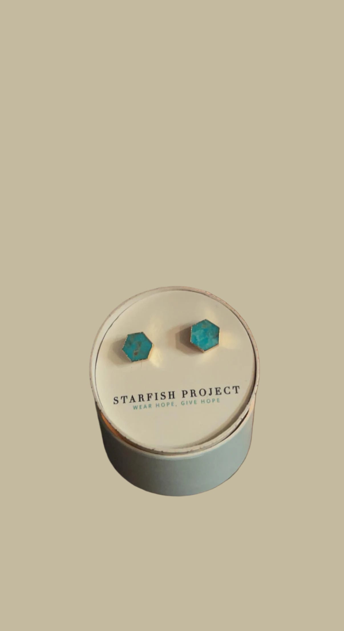 Natalie Turquoise Hexagon Stud Earrings
